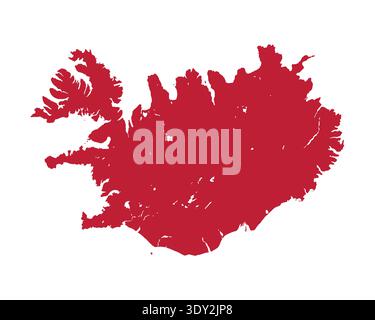 Map of Iceland, sign silhouette. World Map Globe. Vector Illustration isolated on transparent background. Europe continent Stock Vector