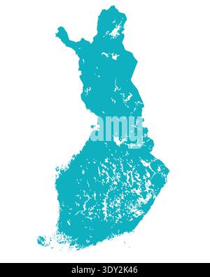 Map of Finland, sign silhouette. World Map Globe. Vector Illustration isolated on white background. Europe continent Stock Vector