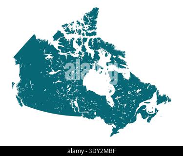 Map of Canada, sign silhouette. World Map Globe. Vector Illustration isolated on white background. North America continent Stock Vector