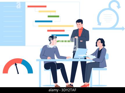 Business efficiency evaluation. Professional analytics control concept Stock Vector