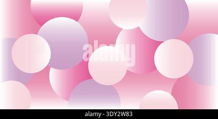 Abstract Pink Gradient Background With Minimal Circle Shapes Stock Vector