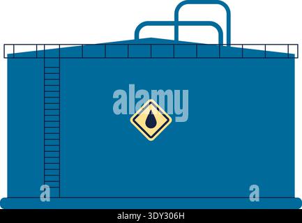 Oil tank icon. Fuel storage color symbol Stock Vector