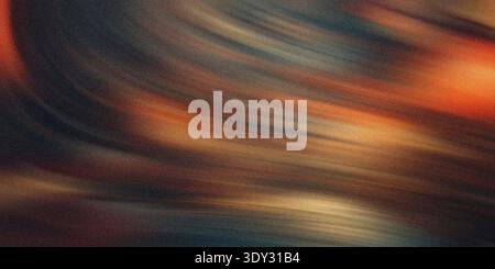 Abstract swirling brush strokes of warm orange, brown, and dark blue hues create a dynamic and energetic textured background Stock Photo