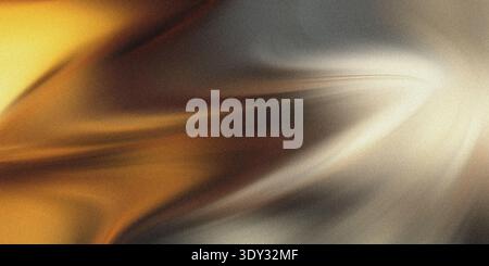 Golden and grey abstract texture with swirling patterns and a grainy effect Stock Photo