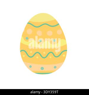 Decorative pastel Easter egg with playful patterns, cheerful spring illustration ideal for greeting cards, holiday graphics, children crafts and Stock Vector