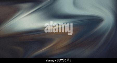 Abstract swirling patterns of dark blue, grey, and brown with a grainy texture evoke a sense of cosmic dust or liquid motion Stock Photo