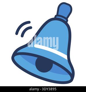 Blue bell ringing in a simple design made  Stock Vector