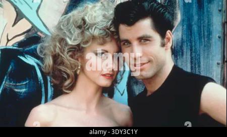 GREASE 1978 Paramount Pictures film with Olivia Newton-John and John Travolta Stock Photo
