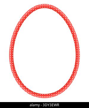 Easter egg vector frame, red and white polka dots egg shaped border with copy space for Easter egg hunt designs Stock Vector