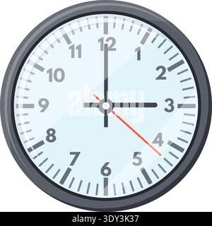 Wall clock color icon. Round office timer isolated on white background Stock Vector