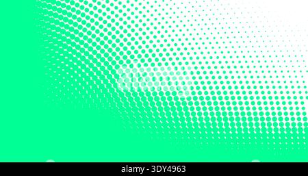 Vibrant green and white halftone pattern with a smooth radial gradient for fresh digital designs Stock Vector