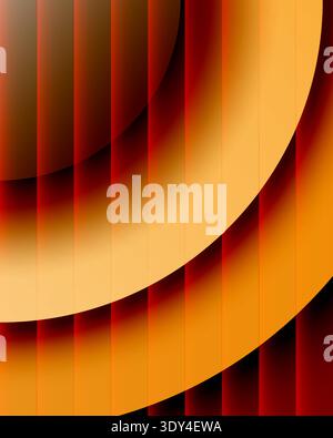 amber glowing curves and deep red vertical stripes abstract background. dynamic depth with warm light and shadow, modern corporate presentations, luxu Stock Vector