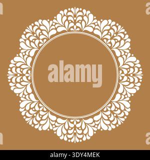 Decorative frame Elegant vector element for design in Eastern style, place for text. Floral border. Lace illustration for invitations and greeting cards Stock Vector