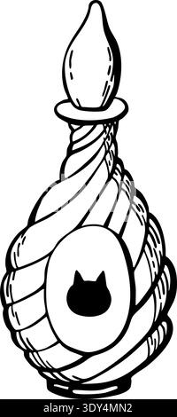 Vector illustration on the theme of magic and witchcraft with a magical potion Stock Vector