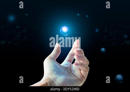 AI assistant interaction concept. Symbolizing generative artificial intelligence, prompt engineering Stock Photo