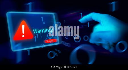 Cybersecurity vulnerability, data breach, illegal connection, compromised information concept. Malicious software, virus and cybercrime. Stock Photo