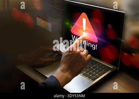 Cybersecurity vulnerability, data breach, illegal connection, compromised information concept Stock Photo