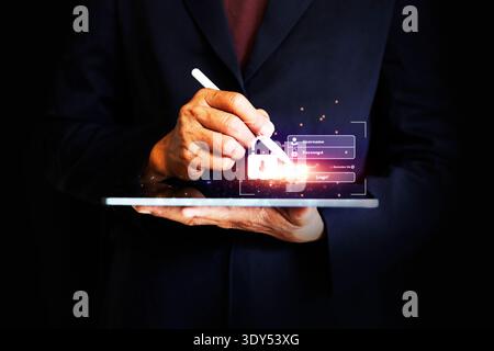 Cybersecurity and privacy concepts to protect data Stock Photo