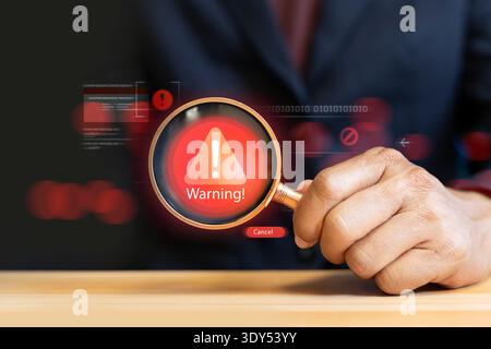 Cybersecurity vulnerability, data breach, illegal connection, compromised information concept Stock Photo