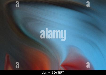 Abstract painting featuring swirling blue and white colors with hints of red and orange tones visible Stock Photo