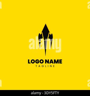 Arrow up rocket logo design, fast growth up symbol for digital tech business logo concept Stock Vector