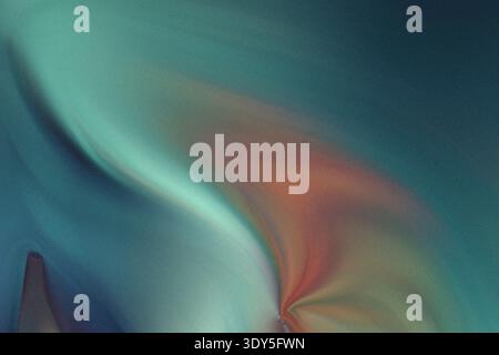 Abstract teal and red color blend creating a soft and blurred background with smooth transitions of color Stock Photo