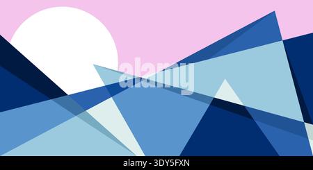 Mountain Abstract Wall Art Landscape Geometric Design Vector. Mountain Vector Poster Design Stock Vector