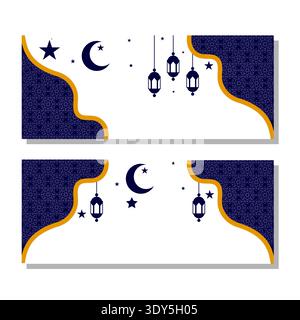 ramadan and eid mubarak gretting card. islamic template design for wallpapers, posters, banners. A set of vector illustrations collection Stock Vector
