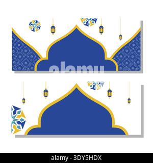 Greeting card ramadan kareem design template background with islamic shape. vector illustration background, Islamic celebration and tradition. Banner, Stock Vector
