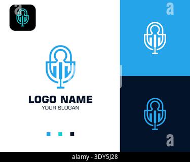 Unique and modern guest people podcast logo design vector Stock Vector