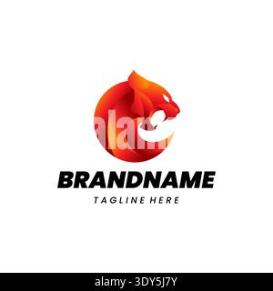 Panther modern mascot logo. Jaguar emblem design editable for your business. Vector illustration Stock Vector