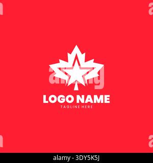 Star Canadian Maple leaf Logo, Maple Leaf Illustration Vector Design Stock Vector
