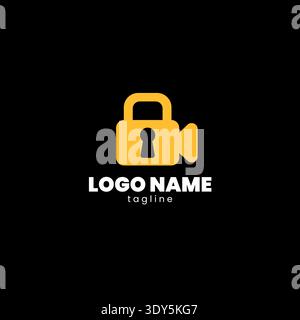 Padlock and Photography Icon for Data Protection, Privacy, and Intellectual Property Rights. Stock Vector