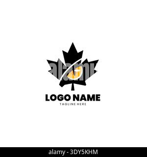 Tiger Eye with Leaf maple Vector Illustration – Fierce Animal Gaze Combined with Nature Element for Logos and Wildlife Designs Stock Vector