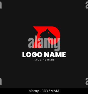 Elegant horse logo design featuring letter P, conveying sophistication and power Stock Vector