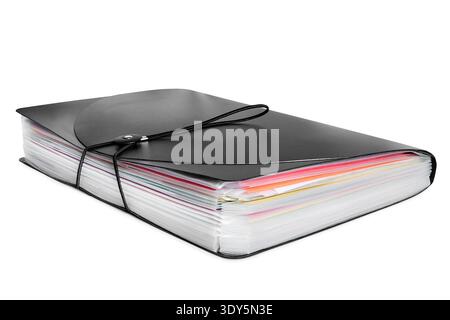 Office file folder with string fastener isolated on white background Stock Photo