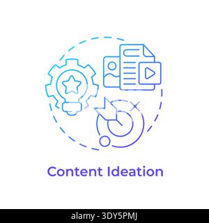 Content ideation blue gradient concept icon Stock Vector