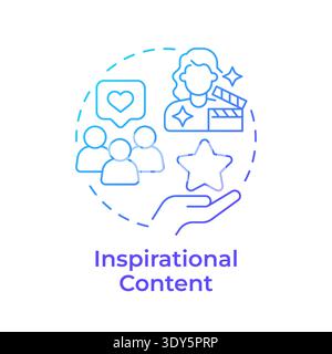 Inspirational content blue gradient concept icon Stock Vector