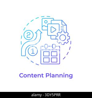 Content planning blue gradient concept icon Stock Vector