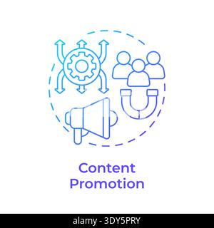 Content promotion blue gradient concept icon Stock Vector