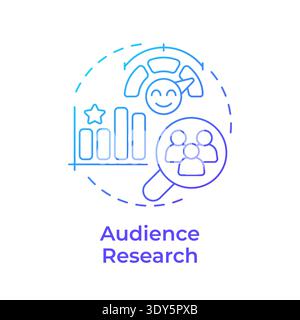Audience research blue gradient concept icon Stock Vector