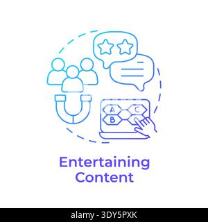 Entertaining content blue gradient concept icon Stock Vector