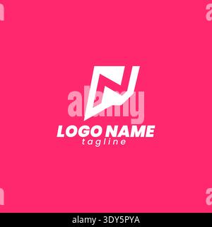 initials letter pn logo design vector illustration template Stock Vector