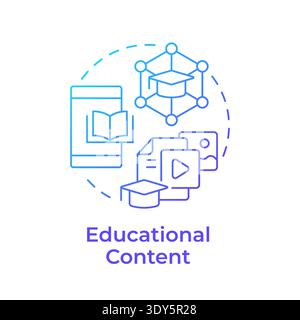 Educational content blue gradient concept icon Stock Vector
