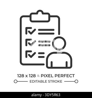 Respondent profile pixel perfect line icon Stock Vector