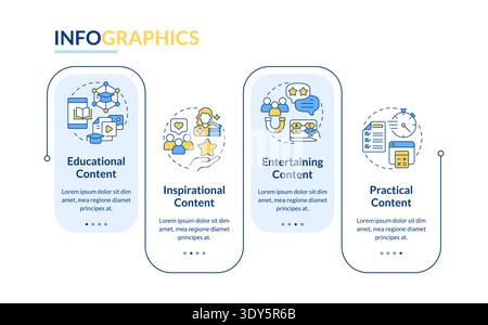 Content types by purpose rectangle infographic vector Stock Vector