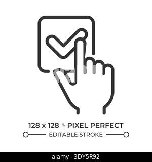 One choice pixel perfect line icon Stock Vector