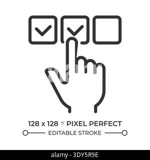 Multiple choice pixel perfect line icon Stock Vector