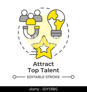 Attract top talent multi color concept icon Stock Vector