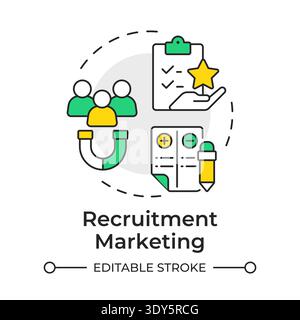 Recruitment marketing multi color concept icon Stock Vector